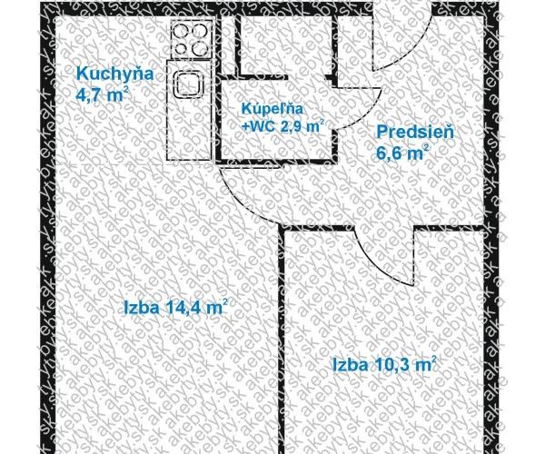 1,5 izbový byt s krásnym výhľadom v Košiciach - Staré mesto