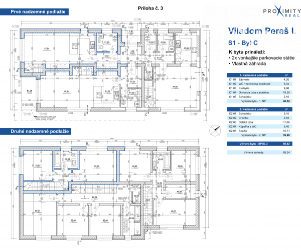 VILADOMY PEREŠ  3 izb. byt s vlastnou záhradou a 2xparkovanie