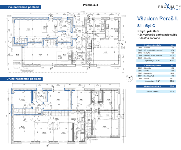 VILADOMY PEREŠ  3 izb. byt s vlastnou záhradou a 2xparkovanie