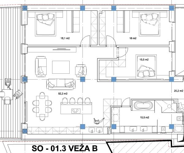 Krásny 4 izbový byt v Mestskom parku s výmerou 171,6 m2 - 3 TOWERS