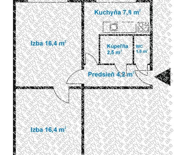 Prerobený 2 izbový byt  v Košiciach na sídlisku Nad Jazerom