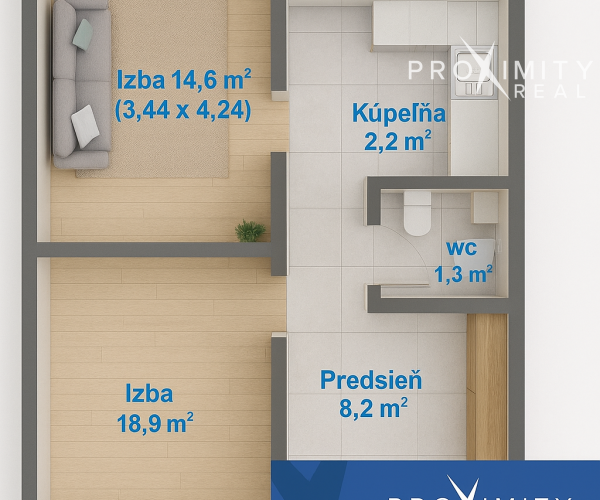 Na predaj 2-izbový byt na Rastislavovej ulici Košice - JUH