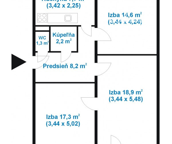 REZERVOVANÉ! 3 izbový byt s balkónom na Odborárskej ul., Košice - Sever
