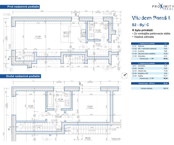 SKOLAUDOVANÉ-VILADOMY PEREŠ 3 izb. byt s vlastnou záhradou, 2x parkovacie miesto