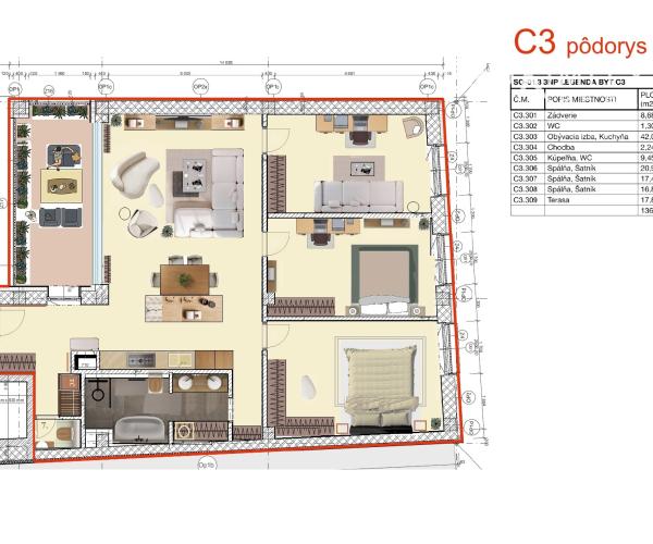 3 TOWERS Luxusný 4 izbový byt v Mestskom parku, Košice