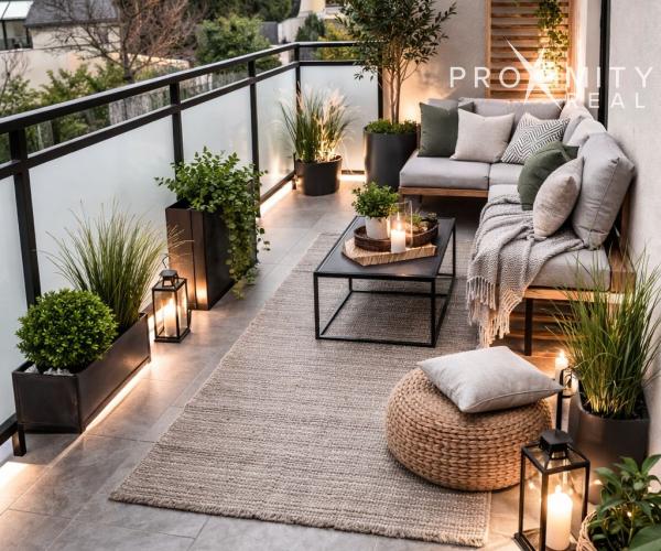 Exkluzívny 3-izbový byt s veľkým balkónom v rezidenčnom projekte NESTHOME – Popradská ulica, Košice – Terasa