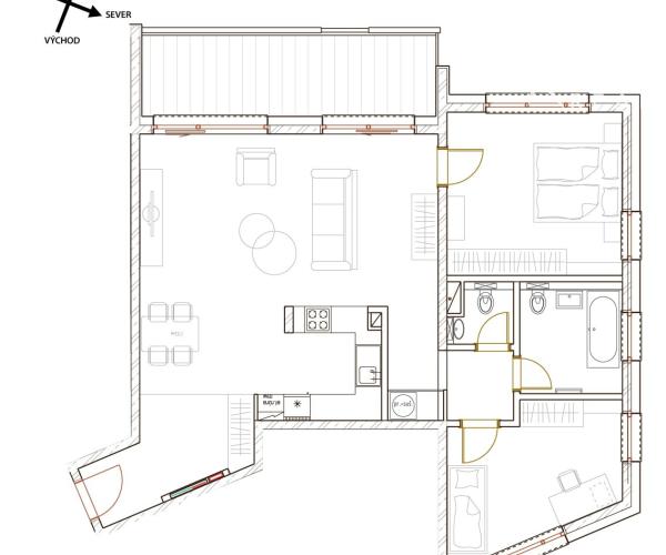 Exkluzívny 3-izbový byt s veľkým balkónom v rezidenčnom projekte NESTHOME – Popradská ulica, Košice – Terasa