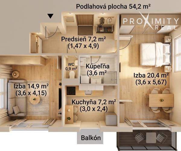 Na predaj priestranný 2-izbový byt v obľúbenej lokalite Košice – Sever